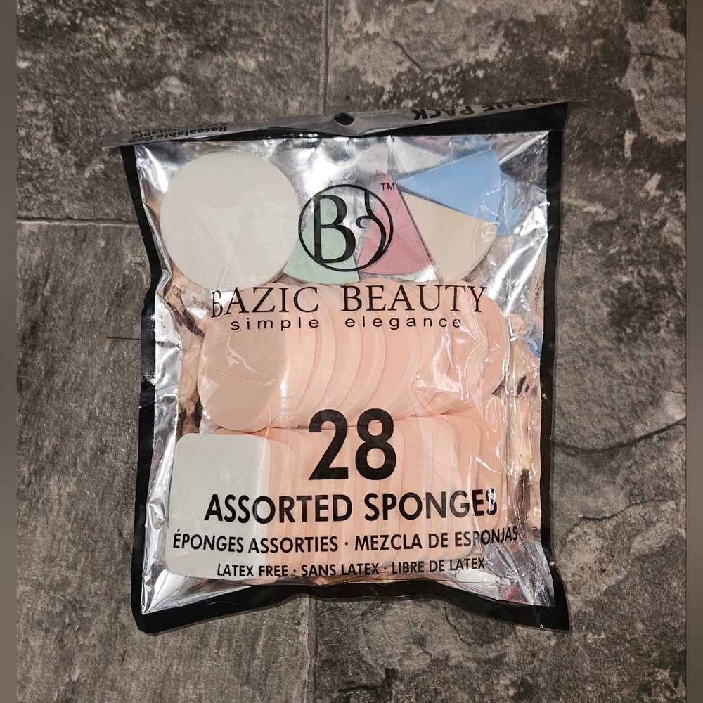 Bazic Beauty 28 Pack Assorted Makeup Sponges- Latex Free BNIB